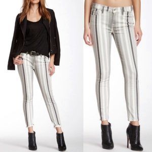 7 For All Mankind Striped Ankle Skinny Jeans Size 31
